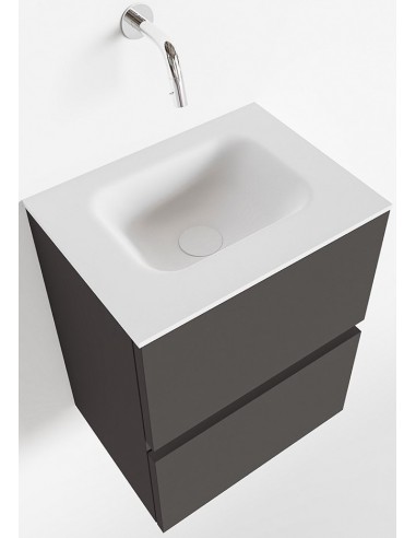 Se ADA Komplet badmiljø centreret håndvask B40 x H50 cm MDF - Mørkegrå/Talkum hos Lepong.dk