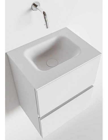 Se ADA Komplet badmiljø centreret håndvask B40 x H50 cm MDF - Talkum/Talkum hos Lepong.dk