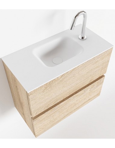 Billede af ADA Komplet badmiljø centreret håndvask B60 x H50 cm MDF - Vasket eg/Talkum