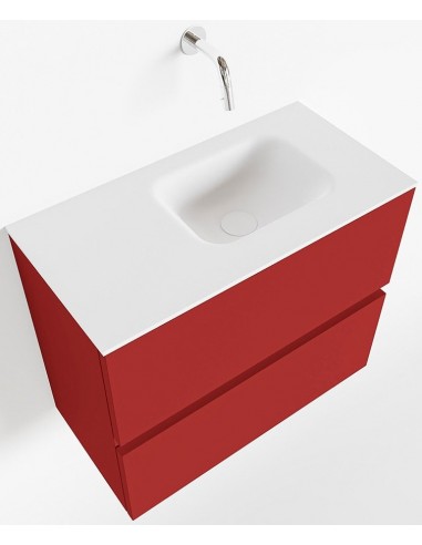 Billede af ADA Komplet badmiljø højrevendt håndvask B60 x H50 cm MDF - Rød/Talkum