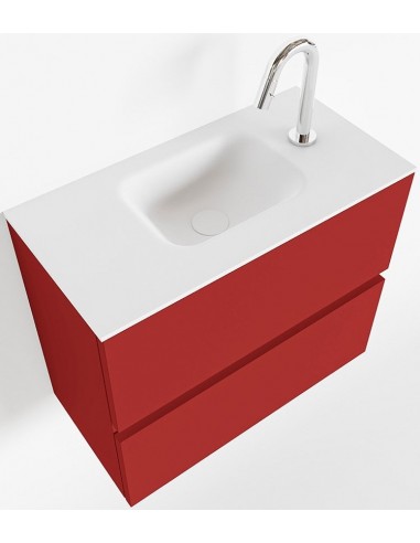 Billede af ADA Komplet badmiljø centreret håndvask B60 x H50 cm MDF - Rød/Talkum