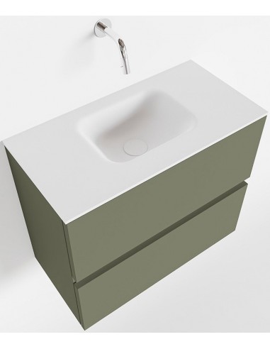 Billede af ADA Komplet badmiljø centreret håndvask B60 x H50 cm MDF - Armygrøn/Talkum