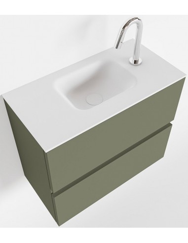 Billede af ADA Komplet badmiljø centreret håndvask B60 x H50 cm MDF - Armygrøn/Talkum