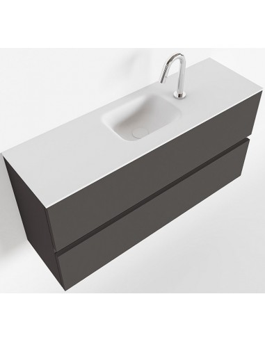 Billede af ADA Komplet badmiljø centreret håndvask B100 x H50 cm MDF - Mørkegrå/Talkum