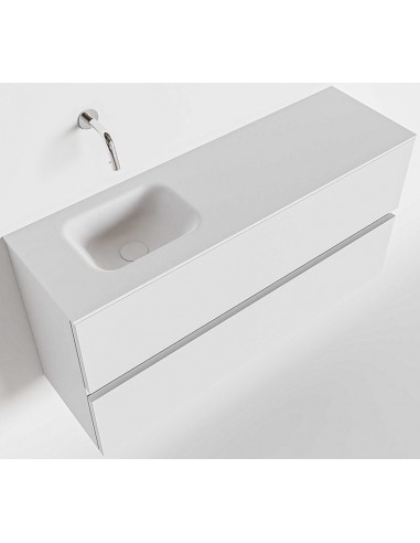 Se ADA Komplet badmiljø venstrevendt håndvask B100 x H50 cm MDF - Talkum/Talkum hos Lepong.dk