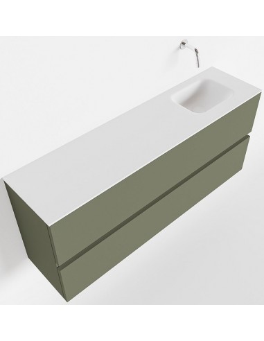Billede af ADA Komplet badmiljø højrevendt håndvask B120 x H50 cm MDF - Armygrøn/Talkum