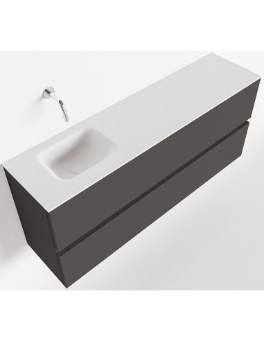 Billede af ADA Komplet badmiljø venstrevendt håndvask B120 x H50 cm MDF - Mørkegrå/Talkum