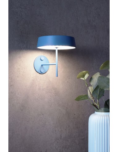 Se Miram inden-/udendørs trådløs væglampe H11,9 cm 2,2W LED - Blå hos Lepong.dk