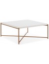 Sofabord i træ og metal 90 x 90 cm - Antik gylden/Hvid
