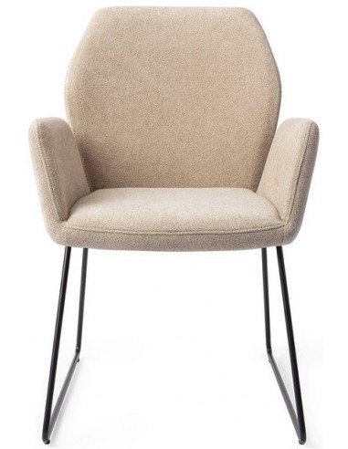 Se 2 x Misaki Spisebordsstole H87 cm polyester - Sort/Karamel hos Lepong.dk