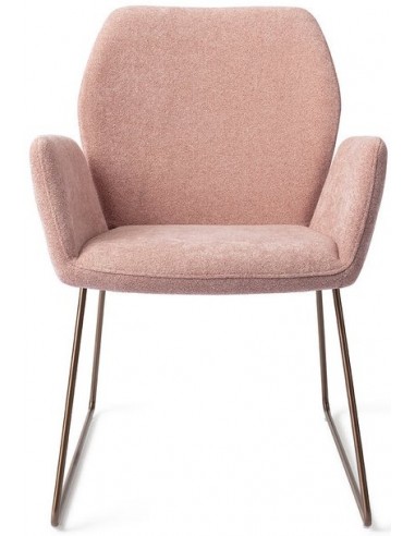 Se 2 x Misaki Spisebordsstole H87 cm polyester - Rødguld/Rosa hos Lepong.dk