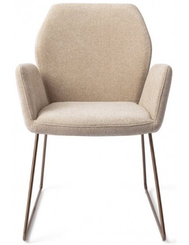 Se 2 x Misaki Spisebordsstole H87 cm polyester - Rødguld/Karamel hos Lepong.dk