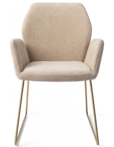 Se 2 x Misaki Spisebordsstole H87 cm polyester - Guld/Karamel hos Lepong.dk