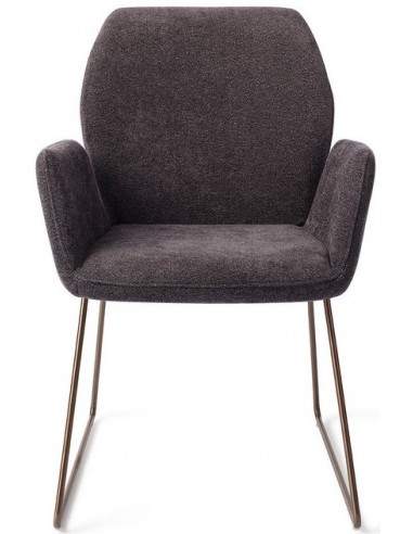 Se 2 x Misaki Spisebordsstole H87 cm polyester - Rødguld/Antracit hos Lepong.dk