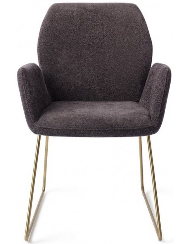 Se 2 x Misaki Spisebordsstole H87 cm polyester - Guld/Antracit hos Lepong.dk