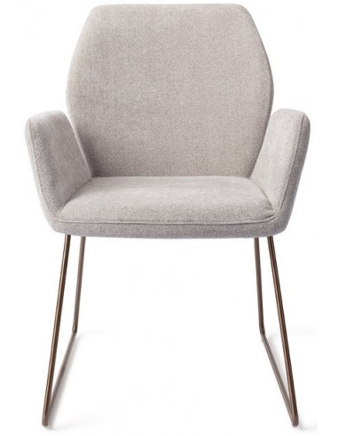 Se 2 x Misaki Spisebordsstole H87 cm polyester - Rødguld/Grå hos Lepong.dk