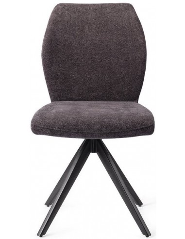 2 x Ikata rotérbare spisebordsstole H87 cm polyester - Sort/Antracit