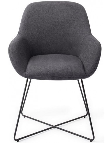 Se 2 x Kushi Spisebordsstole H84 cm polyester - Sort/Antracit hos Lepong.dk