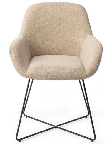 Billede af 2 x Kushi Spisebordsstole H84 cm polyester - Sort/Sand