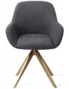 2 x Kushi rotérbare spisebordsstole H84 cm polyester - Guld/Antracit