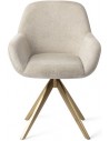 2 x Kushi rotérbare spisebordsstole H84 cm polyester - Guld/Beige