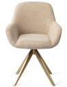 2 x Kushi rotérbare spisebordsstole H84 cm polyester - Guld/Sand