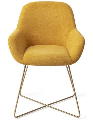 Billede af 2 x Kushi spisebordsstole H84 cm polyester - Guld/Korngul