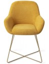 2 x Kushi spisebordsstole H84 cm polyester - Guld/Korngul