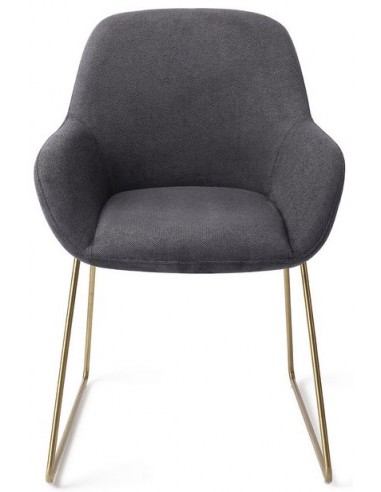 Billede af 2 x Kushi spisebordsstole H84 cm polyester - Guld/Antracit