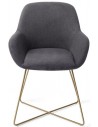 2 x Kushi spisebordsstole H84 cm polyester - Guld/Antracit