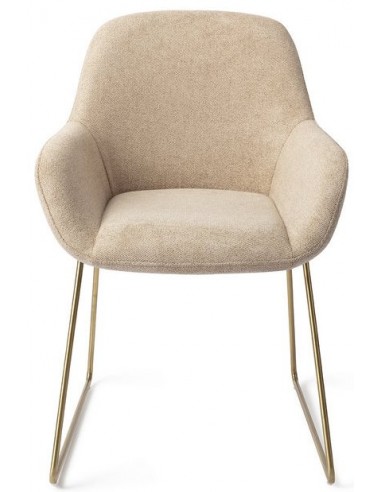 Se 2 x Kushi spisebordsstole H84 cm polyester - Guld/Sand hos Lepong.dk