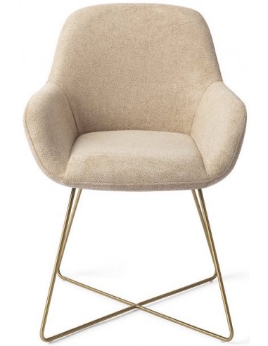 Billede af 2 x Kushi spisebordsstole H84 cm polyester - Guld/Sand