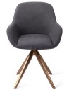 2 x Kushi rotérbare spisebordsstole H84 cm polyester - Rødguld/Antracit