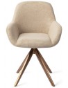 2 x Kushi rotérbare spisebordsstole H84 cm polyester - Rødguld/Sand
