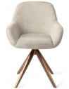 2 x Kushi rotérbare spisebordsstole H84 cm polyester - Rødguld/Beige