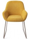 2 x Kushi spisebordsstole H84 cm polyester - Rødguld/Korngul