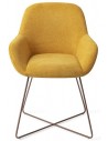 2 x Kushi spisebordsstole H84 cm polyester - Rødguld/Korngul