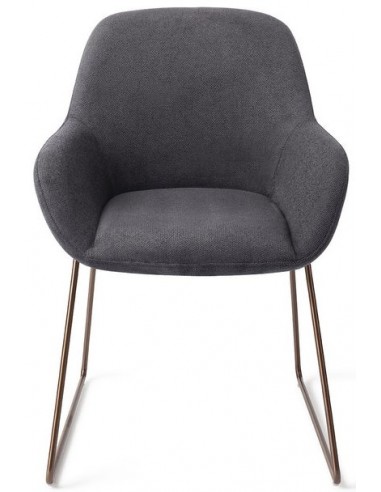 Billede af 2 x Kushi spisebordsstole H84 cm polyester - Rødguld/Antracit