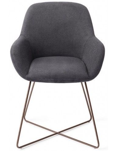 Se 2 x Kushi spisebordsstole H84 cm polyester - Rødguld/Antracit hos Lepong.dk