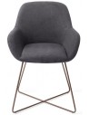 2 x Kushi spisebordsstole H84 cm polyester - Rødguld/Antracit