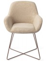 2 x Kushi spisebordsstole H84 cm polyester - Rødguld/Sand
