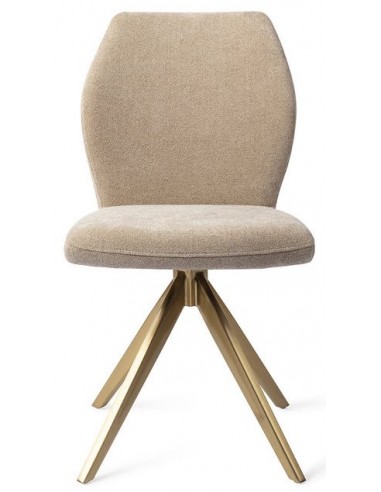 Billede af 2 x Ikata rotérbare spisebordsstole H87 cm polyester - Guld/Karamel