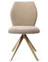 2 x Ikata rotérbare spisebordsstole H87 cm polyester - Guld/Karamel