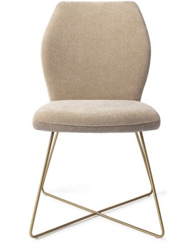Billede af 2 x Ikata spisebordsstole H87 cm polyester - Guld/Karamel