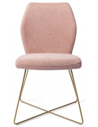 Billede af 2 x Ikata spisebordsstole H87 cm polyester - Guld/Rosa