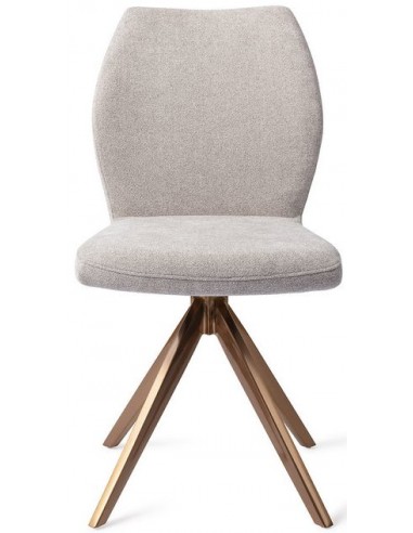 Se 2 x Ikata rotérbare spisebordsstole H87 cm polyester - Rødguld/Grå hos Lepong.dk
