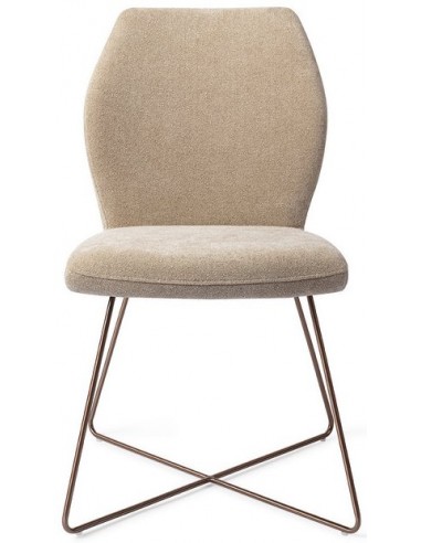 Se 2 x Ikata spisebordsstole H87 cm polyester - Rødguld/Karamel hos Lepong.dk