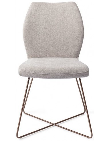 Se 2 x Ikata spisebordsstole H87 cm polyester - Rødguld/Grå hos Lepong.dk