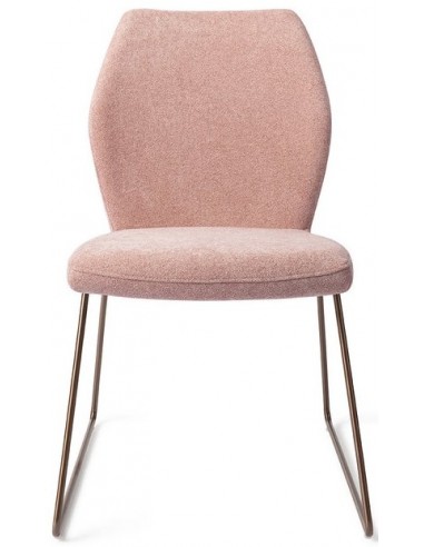 Se 2 x Ikata spisebordsstole H87 cm polyester - Rødguld/Rosa hos Lepong.dk