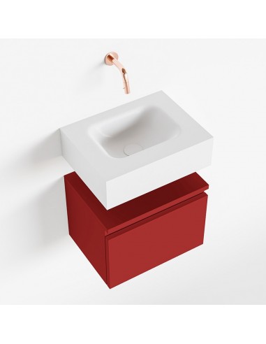 Billede af ANDOR Komplet badmiljø centreret håndvask B40 cm MDF - Rød/Talkum